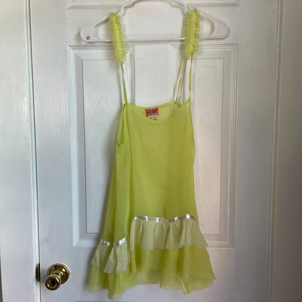 Free People Intimately neon yellow cami tank top